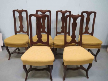 2198 - 6 x zidle mahagon  bytovy  stav  -  1 kus  1 400 kc